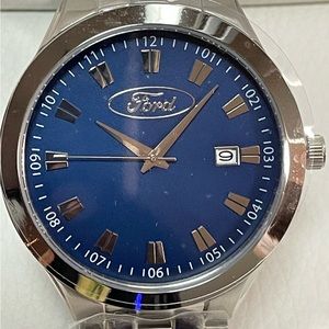 New Mens Ford  Stainless Steel Dial Watch All Stainless Steel Water Resistant